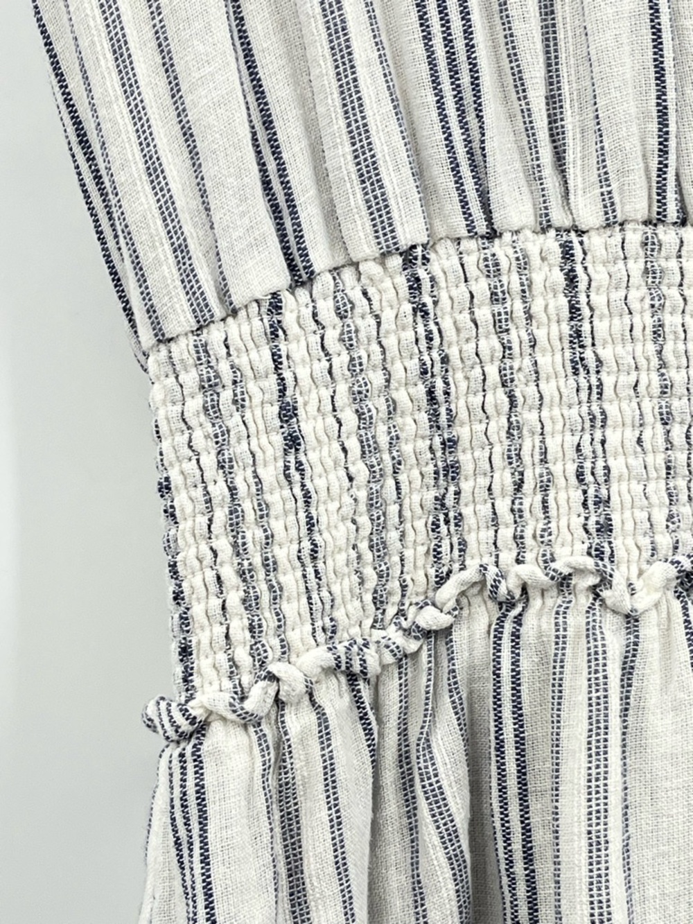 Rails L Angelina Cape May Stripe Linen 0486 Blend Mini Dress large blue white - Picture 5 of 11